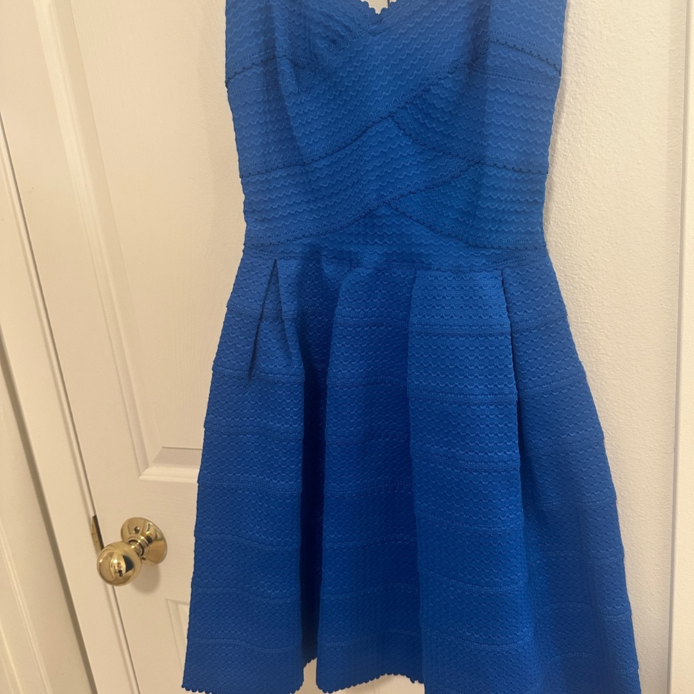 Blue Strapless B.Darlin Dress 1/2